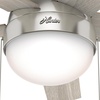 image:imageHunter Anslee Indoor Ceiling Fan with LED Light 46 inch Fresh White  Low Profile Mount Pull Chain 5 Blades For Bedroom Living Room Kitchen 59269Brushed Nickel Finish