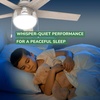 image:imageHunter Anslee Indoor Ceiling Fan with LED Light 46 inch Fresh White  Low Profile Mount Pull Chain 5 Blades For Bedroom Living Room Kitchen 59269Brushed Nickel Finish
