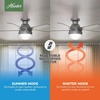 image:imageHunter Anslee Indoor Ceiling Fan with LED Light 46 inch Fresh White  Low Profile Mount Pull Chain 5 Blades For Bedroom Living Room Kitchen 59269Matte Silver finish