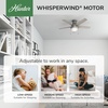 image:imageHunter Anslee Indoor Ceiling Fan with LED Light 46 inch Fresh White  Low Profile Mount Pull Chain 5 Blades For Bedroom Living Room Kitchen 59269Matte Silver finish