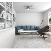 image:imageHunter Anslee Indoor Ceiling Fan with LED Light 46 inch Fresh White  Low Profile Mount Pull Chain 5 Blades For Bedroom Living Room Kitchen 59269Matte Silver finish