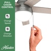 image:imageHunter Anslee Indoor Ceiling Fan with LED Light 46 inch Fresh White  Low Profile Mount Pull Chain 5 Blades For Bedroom Living Room Kitchen 59269Matte Silver finish