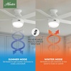 image:imageHunter Anslee Indoor Ceiling Fan with LED Light 46 inch Fresh White  Low Profile Mount Pull Chain 5 Blades For Bedroom Living Room Kitchen 59269White