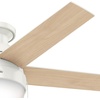 image:imageHunter Anslee Indoor Ceiling Fan with LED Light 46 inch Fresh White  Low Profile Mount Pull Chain 5 Blades For Bedroom Living Room Kitchen 59269White