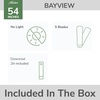 image:imageHunter Bayview Outdoor or Indoor Ceiling Fan No Light 54 inch White  Standard Mount Pull Chain 5 Blades For Living Room Patio Porch Garage 50474White Finish