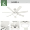 image:imageHunter Brazos Outdoor with LED Light 52 inch Matte Black  Matte BlackFresh White