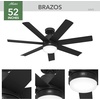 image:imageHunter Brazos Outdoor with LED Light 52 inch Matte Black  Matte BlackMatte Black