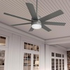 image:imageHunter Brazos Outdoor with LED Light 52 inch Matte Black  Matte BlackMatte Silver