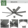 image:imageHunter Brazos Outdoor with LED Light 52 inch Matte Black  Matte BlackMatte Silver