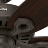 image:imageHunter Builder Elite Outdoor or Indoor Ceiling Fan 52 inch Matte Black  No Light Standard Mount Pull Chain 5 Blades For Living Room Patio Porch 53294New Bronze finish