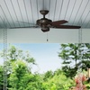 image:imageHunter Builder Elite Outdoor or Indoor Ceiling Fan 52 inch Matte Black  No Light Standard Mount Pull Chain 5 Blades For Living Room Patio Porch 53294New Bronze finish