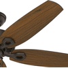 image:imageHunter Builder Elite Outdoor or Indoor Ceiling Fan 52 inch Matte Black  No Light Standard Mount Pull Chain 5 Blades For Living Room Patio Porch 53294New Bronze finish