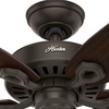image:imageHunter Builder Elite Outdoor or Indoor Ceiling Fan 52 inch Matte Black  No Light Standard Mount Pull Chain 5 Blades For Living Room Patio Porch 53294New Bronze finish