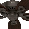 image:imageHunter Builder Elite Outdoor or Indoor Ceiling Fan 52 inch Matte Black  No Light Standard Mount Pull Chain 5 Blades For Living Room Patio Porch 53294New Bronze finish