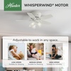 image:imageHunter Builder Indoor Ceiling Fan with LED Lights 52 inch New Bronze  Low Profile Flush Mount Pull Chain 5 Blades For Bedroom Living Room Kitchen 53327Snow White