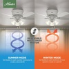 image:imageHunter Builder Indoor Ceiling Fan with LED Lights 52 inch New Bronze  Low Profile Flush Mount Pull Chain 5 Blades For Bedroom Living Room Kitchen 53327Snow White