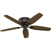image:imageHunter Builder Indoor Ceiling Fan with LED Lights 52 inch New Bronze  Low Profile Flush Mount Pull Chain 5 Blades For Bedroom Living Room Kitchen 53327New Bronze