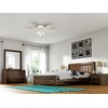 image:imageHunter Builder Indoor Ceiling Fan with LED Lights 52 inch New Bronze  Low Profile Flush Mount Pull Chain 5 Blades For Bedroom Living Room Kitchen 53327Snow White