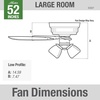 image:imageHunter Builder Indoor Ceiling Fan with LED Lights 52 inch New Bronze  Low Profile Flush Mount Pull Chain 5 Blades For Bedroom Living Room Kitchen 53327New Bronze