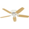 image:imageHunter Builder Indoor Ceiling Fan with LED Lights 52 inch New Bronze  Low Profile Flush Mount Pull Chain 5 Blades For Bedroom Living Room Kitchen 53327Snow White