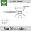 image:imageHunter Builder Indoor Ceiling Fan with LED Lights 52 inch New Bronze  Low Profile Flush Mount Pull Chain 5 Blades For Bedroom Living Room Kitchen 53327Brushed Nickel  Brazilian Cherry