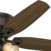 image:imageHunter Builder Indoor Ceiling Fan with LED Lights 52 inch New Bronze  Low Profile Flush Mount Pull Chain 5 Blades For Bedroom Living Room Kitchen 53327New Bronze