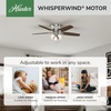 image:imageHunter Builder Indoor Ceiling Fan with LED Lights 52 inch New Bronze  Low Profile Flush Mount Pull Chain 5 Blades For Bedroom Living Room Kitchen 53327Brushed Nickel  Brazilian Cherry