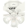 image:imageHunter Builder Indoor Ceiling Fan with LED Lights 52 inch New Bronze  Low Profile Flush Mount Pull Chain 5 Blades For Bedroom Living Room Kitchen 53327Snow White