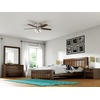 image:imageHunter Builder Indoor Ceiling Fan with LED Lights 52 inch New Bronze  Low Profile Flush Mount Pull Chain 5 Blades For Bedroom Living Room Kitchen 53327Brushed Nickel  Brazilian Cherry