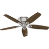 image:imageHunter Builder Indoor Ceiling Fan with LED Lights 52 inch New Bronze  Low Profile Flush Mount Pull Chain 5 Blades For Bedroom Living Room Kitchen 53327Brushed Nickel  Brazilian Cherry