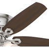 image:imageHunter Builder Indoor Ceiling Fan with LED Lights 52 inch New Bronze  Low Profile Flush Mount Pull Chain 5 Blades For Bedroom Living Room Kitchen 53327Brushed Nickel  Brazilian Cherry