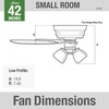 image:imageHunter Builder Indoor Ceiling Fan with LED Lights 52 inch New Bronze  Low Profile Flush Mount Pull Chain 5 Blades For Bedroom Living Room Kitchen 53327New Bronze