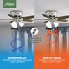 image:imageHunter Builder Indoor Ceiling Fan with LED Lights 52 inch New Bronze  Low Profile Flush Mount Pull Chain 5 Blades For Bedroom Living Room Kitchen 53327Brushed Nickel