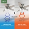 image:imageHunter Builder Indoor Ceiling Fan with LED Lights 52 inch New Bronze  Low Profile Flush Mount Pull Chain 5 Blades For Bedroom Living Room Kitchen 53327Brushed Nickel  Light Grey Oak