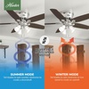 image:imageHunter Builder Indoor Ceiling Fan with LED Lights 52 inch New Bronze  Low Profile Flush Mount Pull Chain 5 Blades For Bedroom Living Room Kitchen 53327Brushed Nickel  Brazilian Cherry