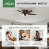 image:imageHunter Builder Indoor Ceiling Fan with LED Lights 52 inch New Bronze  Low Profile Flush Mount Pull Chain 5 Blades For Bedroom Living Room Kitchen 53327New Bronze