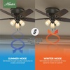 image:imageHunter Builder Indoor Ceiling Fan with LED Lights 52 inch New Bronze  Low Profile Flush Mount Pull Chain 5 Blades For Bedroom Living Room Kitchen 53327New Bronze