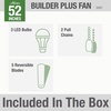 image:imageHunter Builder Indoor Ceiling Fan with LED Lights 52 inch New Bronze  Low Profile Flush Mount Pull Chain 5 Blades For Bedroom Living Room Kitchen 53327New Bronze
