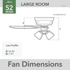 image:imageHunter Builder Indoor Ceiling Fan with LED Lights 52 inch New Bronze  Low Profile Flush Mount Pull Chain 5 Blades For Bedroom Living Room Kitchen 53327Matte Silver