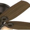 image:imageHunter Builder Indoor Ceiling Fan with LED Lights 52 inch New Bronze  Low Profile Flush Mount Pull Chain 5 Blades For Bedroom Living Room Kitchen 53327New Bronze