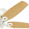 image:imageHunter Builder Indoor Ceiling Fan with LED Lights 52 inch New Bronze  Low Profile Flush Mount Pull Chain 5 Blades For Bedroom Living Room Kitchen 53327Snow White
