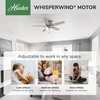 image:imageHunter Builder Indoor Ceiling Fan with LED Lights 52 inch New Bronze  Low Profile Flush Mount Pull Chain 5 Blades For Bedroom Living Room Kitchen 53327Matte Silver