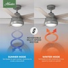 image:imageHunter Burroughs Indoor Ceiling Fan Quiet 52 inch Matte Silver  with LED Light and Remote Control Standard Mount 5 Blades For Bedroom Living Room Kitchen 52423Matte Silver