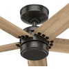 image:imageHunter Burton Outdoor or Indoor Ceiling Fan 52 inch Noble Bronze  No Light Standard Mount Wall Control 5 Blades For Living Room Patio Porch Garage 52264 Noble Bronze