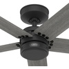 image:imageHunter Burton Outdoor or Indoor Ceiling Fan 52 inch Noble Bronze  No Light Standard Mount Wall Control 5 Blades For Living Room Patio Porch Garage 52264 Matte Black