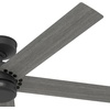 image:imageHunter Burton Outdoor or Indoor Ceiling Fan 52 inch Noble Bronze  No Light Standard Mount Wall Control 5 Blades For Living Room Patio Porch Garage 52264 Matte Black