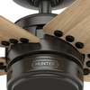 image:imageHunter Burton Outdoor or Indoor Ceiling Fan 52 inch Noble Bronze  No Light Standard Mount Wall Control 5 Blades For Living Room Patio Porch Garage 52264 Noble Bronze