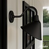 image:imageHunter Cassius 1Light Matte Black Outdoor Wall Light Dimmable Modern Farmhouse Sconce for Porch Patio Bedrooms or Living Rooms 13Inch Width 46010