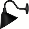 image:imageHunter Cassius 1Light Matte Black Outdoor Wall Light Dimmable Modern Farmhouse Sconce for Porch Patio Bedrooms or Living Rooms 13Inch Width 46010