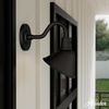 image:imageHunter Cassius 1Light Matte Black Outdoor Wall Light Dimmable Modern Farmhouse Sconce for Porch Patio Bedrooms or Living Rooms 95Inch Width 46011